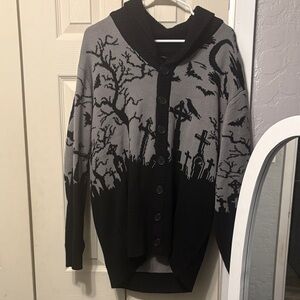 Killstar Black and Gray Cemetery Cardigan